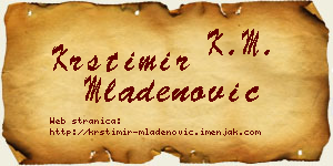 Krstimir Mladenović vizit kartica
